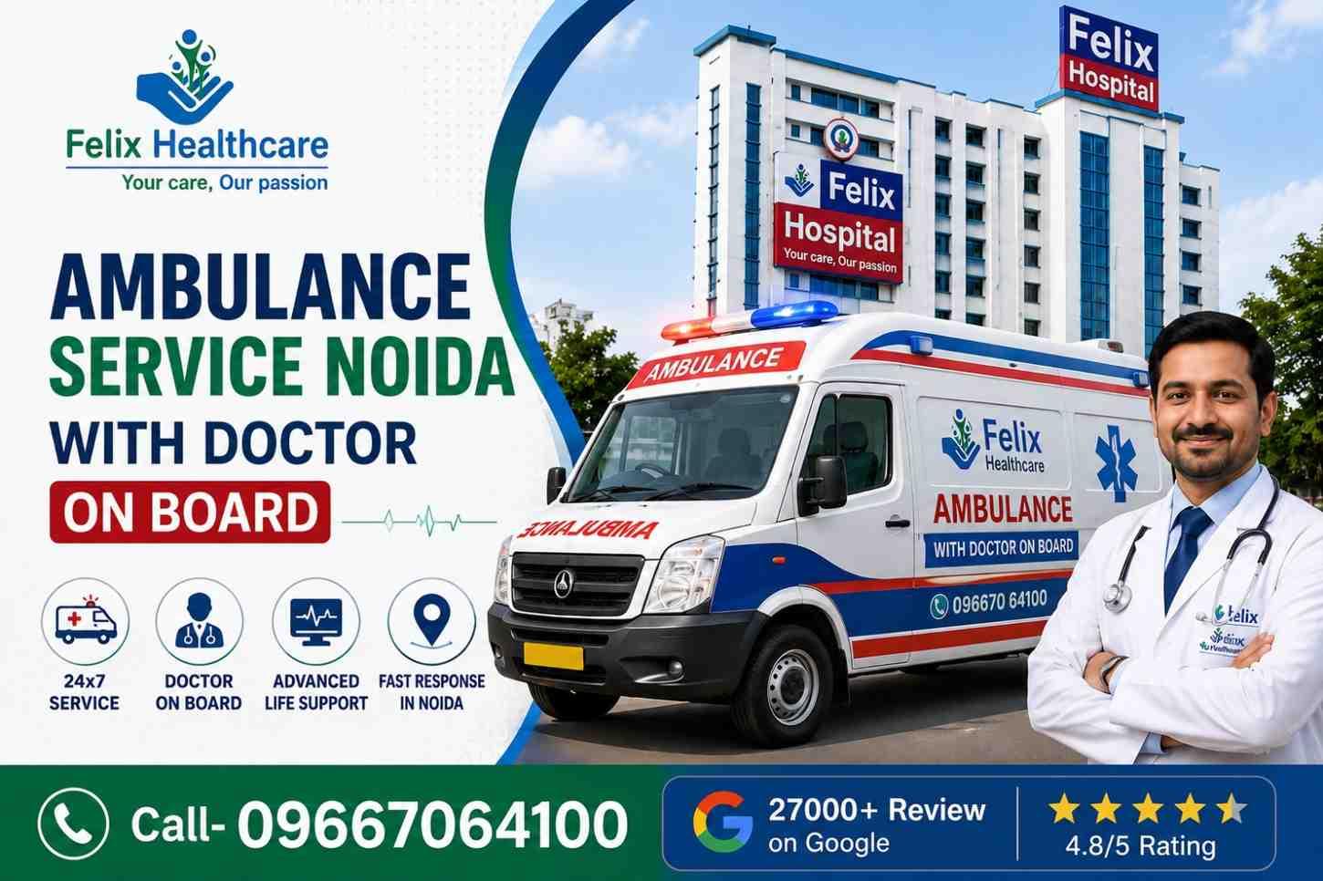 Emergency Ambulance Service in Noida — 24/7 ICU, ALS & BLS Dispatch